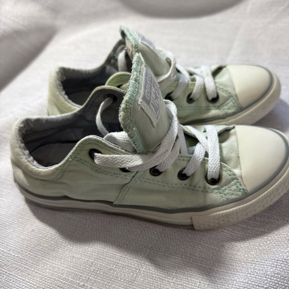 Converse Kids' Light Green All Star Sneakers - Picture 2 of 5